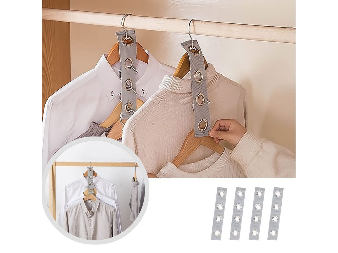 2026-4 Conectores Extensores Para Perchas De Armario - Perchas En Cascada Para Ropa De Armario (gris)