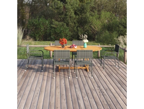 Conjunto 7 de comedor de jardín VIDAXL ratán sintético antracita