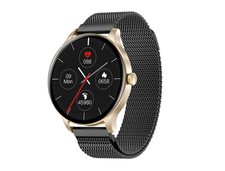 SHAH ARPAN Smart Watch NY20 Monitor deportivo de frecuencia cardíaca y presión arterial resistente al agua acero dorado
