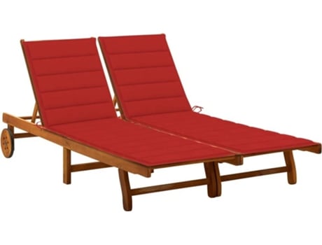 Tumbona VIDAXL Marrón Madera de acacia (200x123x85 cm)