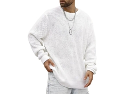 2026-jersey De Punto Waffle Para Hombre Manga Larga Casual Pullover De Cuello Tortuga De Alta Calidad