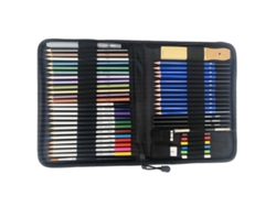 (negro) Juego De 51 Lápices De Dibujo, Bolsa De Herramientas Para Dibujo Artístico Con Lápices De Colores