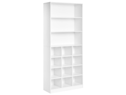 Armario alto con compartimentos para zapatos Beliani Lajamanu en MDF blanco 80x30x180