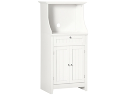 Armário para Micro ondas de Cozinha com 1 Gaveta, 2 Portas, 60 X 40 X 122,5 Cm Mdf Branco ZENCORE SERVICES