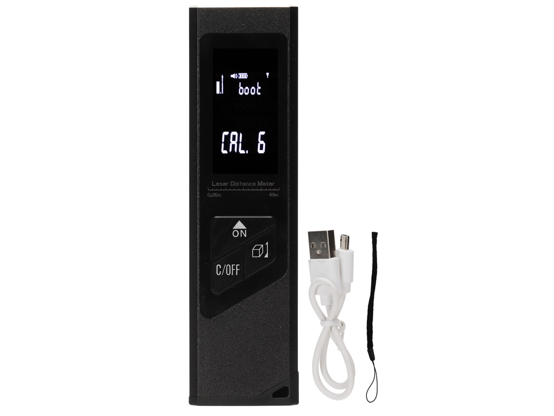 Medidor De Distancia Láser Recargable Por Usb De 40 M Con Funciones De Área Y Volumen, Resistente Al Agua Ip54.