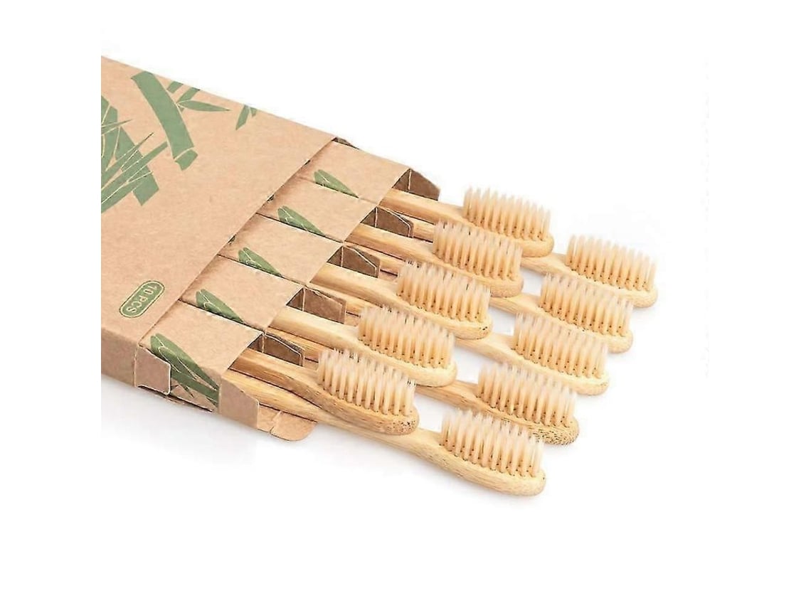 Cepillos De Dientes Biodegradables De Bambú, Sin Bpa, Cerdas Suaves, 10 Unidades.