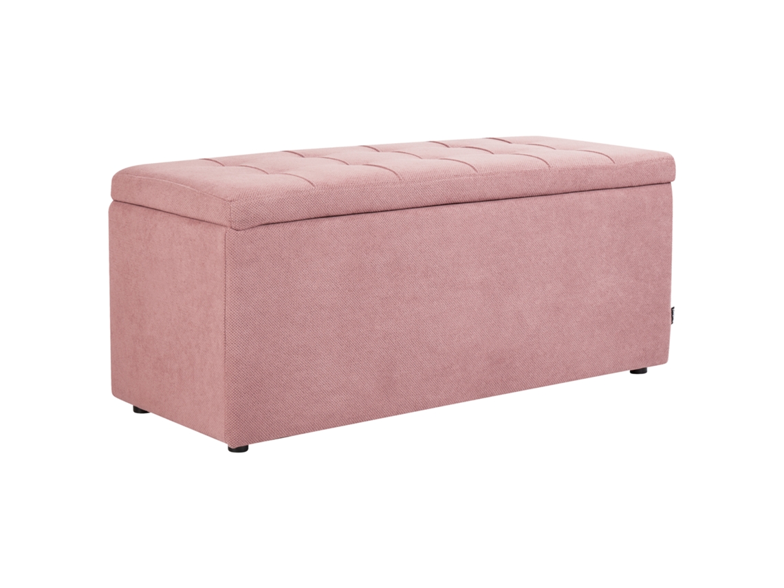 Otomana BELIANI Orem de Poliéster Rosa 100x40x42