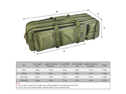 Mochila De Pesca De 3 Capas, Soporte Para Caña Y Carrete De 80 Cm/100 Cm, Bolsa Para Aparejos De Pesca Con Correas Ajustables.