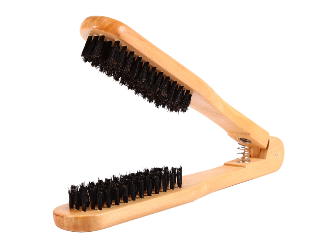 Peine Profesional De Peluquería Con Doble Cepillo De Madera Antiestático Herramienta Para Alisar El Pelo