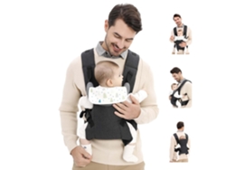 Portabebés Multifuncional Y Cómodo Para Bebés De 0 A 24 Meses Czhhmart Gris Oscuro