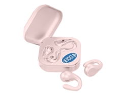 Fones De Ouvido Bluetooth Clip Para Orelha Aberta Hifi Sem Fio Com Display De Bateria Para Esportes Corrida Rosa