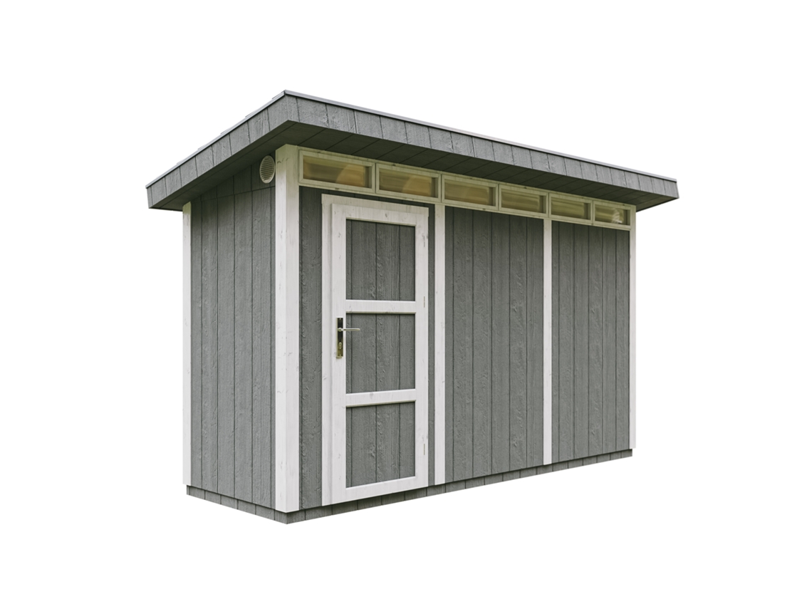 Caseta Jardin paneles a base de Madera LP SmartSide 4,3 m2 con Suelo y Baldosas Bituminosas - L161xA412xA239 cm - TIMBELA M902 - CAVERN STEEL