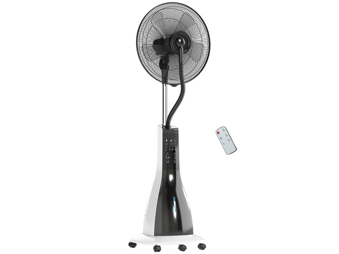 Ventilador Nebulizador, Giro 75°, 3 Velocidades, 3 Modos, Depósito 3l, Blanco/negro
