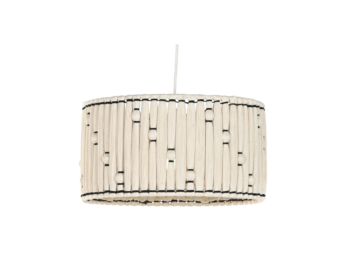 Lampara Techo Algodon Yute Nudo Natural 39x39x21cm