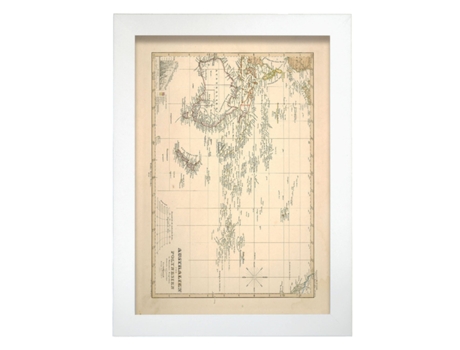 NACNIC Pósters Geográficos En Estilo Vintage Mapa De Australia Y Polinesia Ilustraciones De Antiguos Mapamundis En Tonos Sepia Tamaño A3, Sin Marco