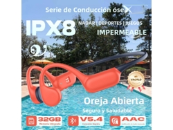 Auriculares De Conducción Ósea Bluetooth 5.4 (naranja/azul, 32 Gb), Tarjeta De Memoria Mp3 De 32 Gb, Resistentes Al Agua