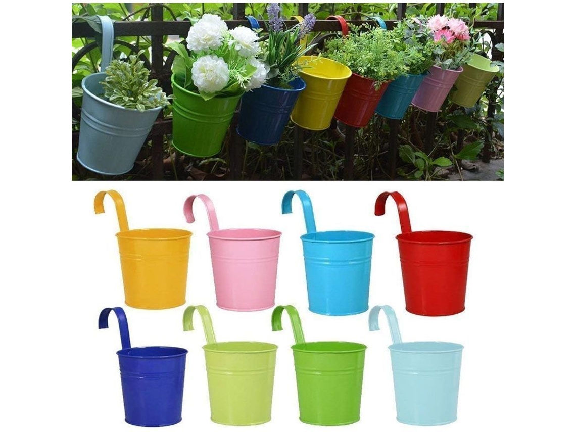 2026-rack Colgante De Metal Para 8 Macetas De Hierro Jardin Balcón Decoración Desmontable Regalo