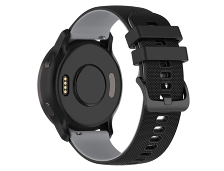Correa de Silicona 22mm bicolor ajustable para Samsung Galaxy Watch3 45mm/Huawei Watch 3/Garmin Forerunner 255/Apex 46mm - negro/gris