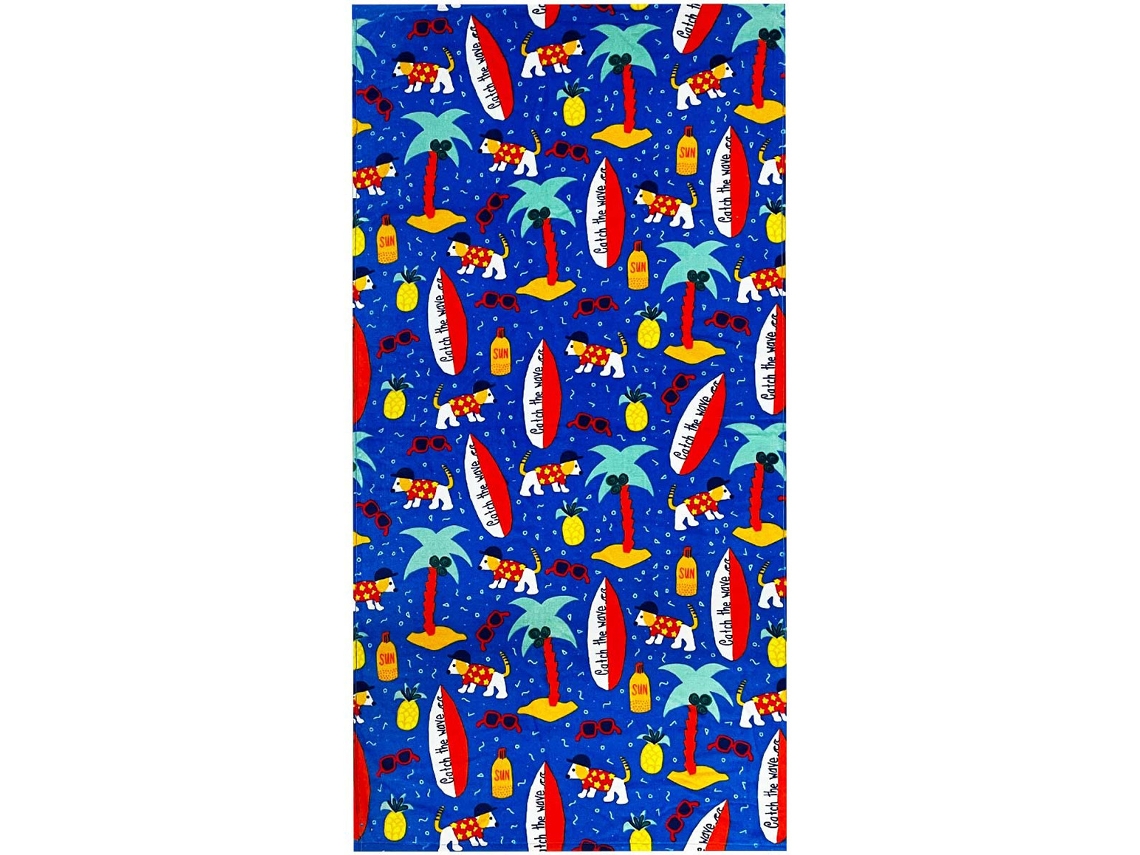 Toalla de playa de microfibra Yuysan para niños, absorbente y de secado rápido, 140 x 70 cm, diseño de cachorro azul.