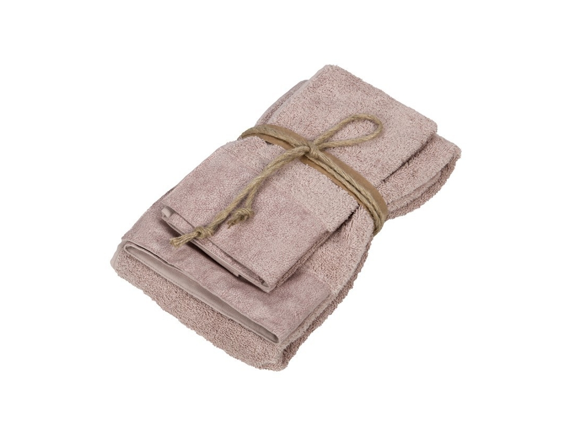 Coppia Asciugamano Fazzini In Spugna 550gr/mq Di Puro Cotone Rosa Boho