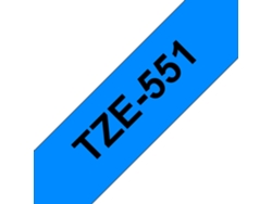 Cinta laminada Compatible Brother Tze551 Texto Negro / Fondo Azul 24Mm X 8M