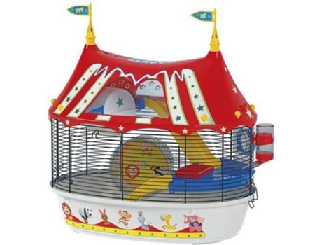 Jaula para Hamsters FERPLAST Circus (Rojo y Blanco - 39x22x25,5 cm - Plástico y Metal)