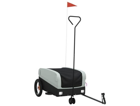 Remolque para bicicleta hierro VIDAXL negro y gris 30 kg