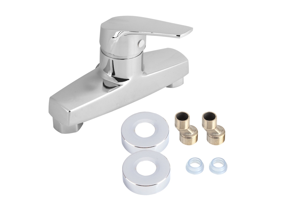 Grifo mezclador de ducha de baño de pared de latón y zinc para bañera