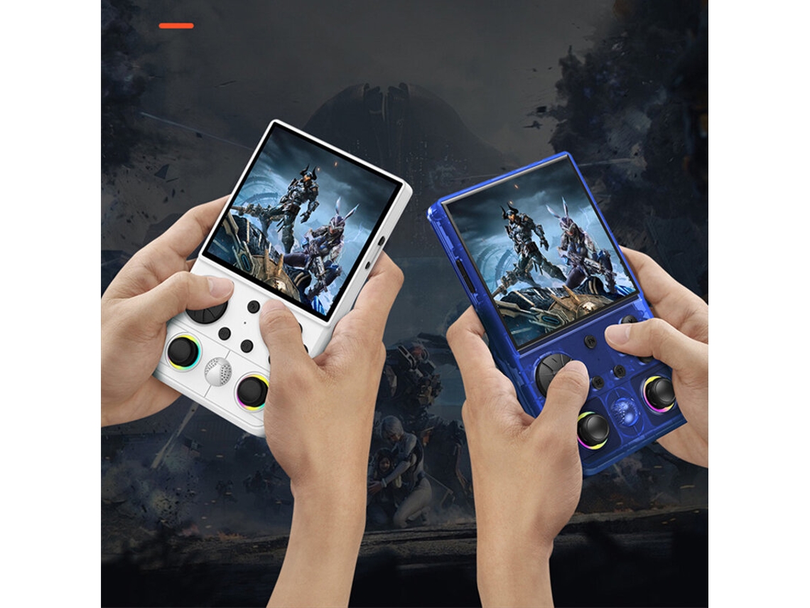 Consola de juegos portátil de código abierto Azul-64g Rg4zb con pantalla IPS de 4 pulgadas, procesador de cuatro núcleos RK3326, Wi-Fi y modo multijugador.