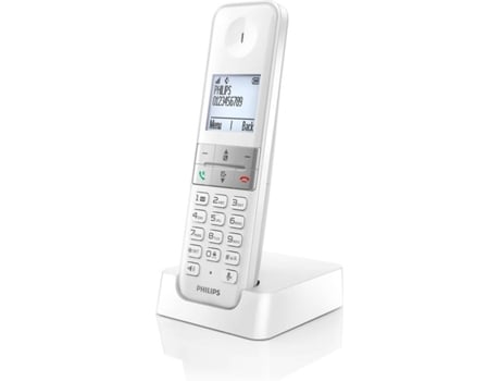 Teléfono Fijo PHILIPS D4701W/34 Blanco