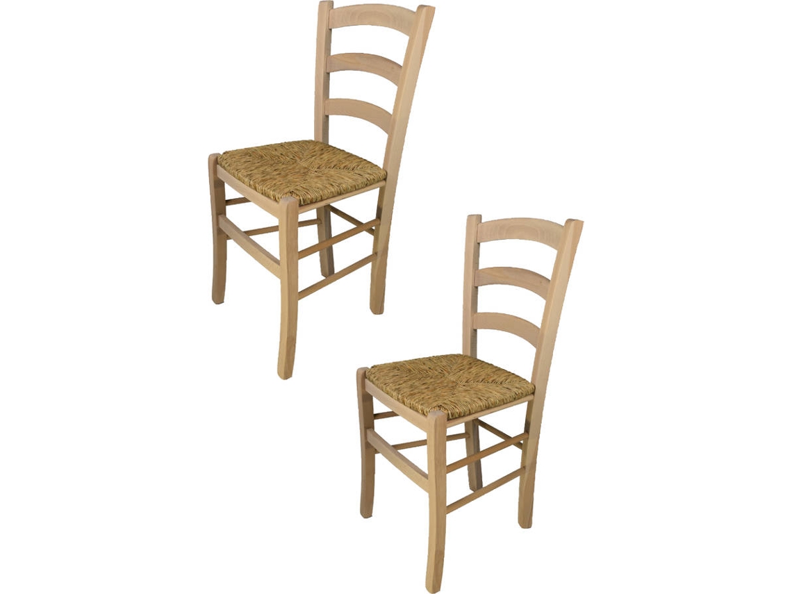 Conjunto de 2 Cadeiras T M C S Venezia U140GR (Castanho Claro - 88x43x46 cm - Madeira)