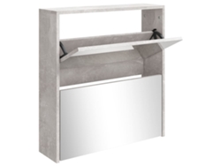 Zapatero con espejo, Gris Cemento, MAISON EXCLUSIVE, 63x17x67 cm