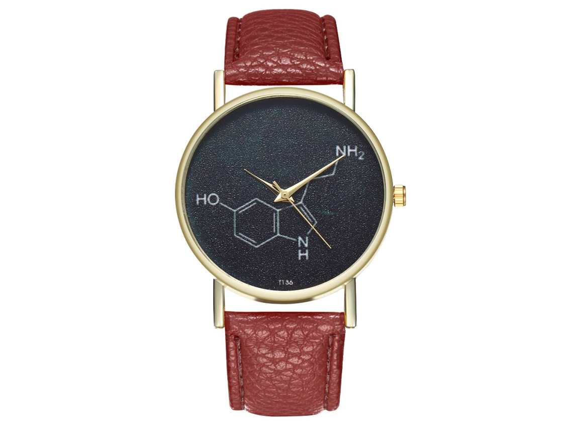 Elegante Reloj De Pulsera Unisex De Cuarzo, Duradero, Diseño Moderno, Color Marrón.