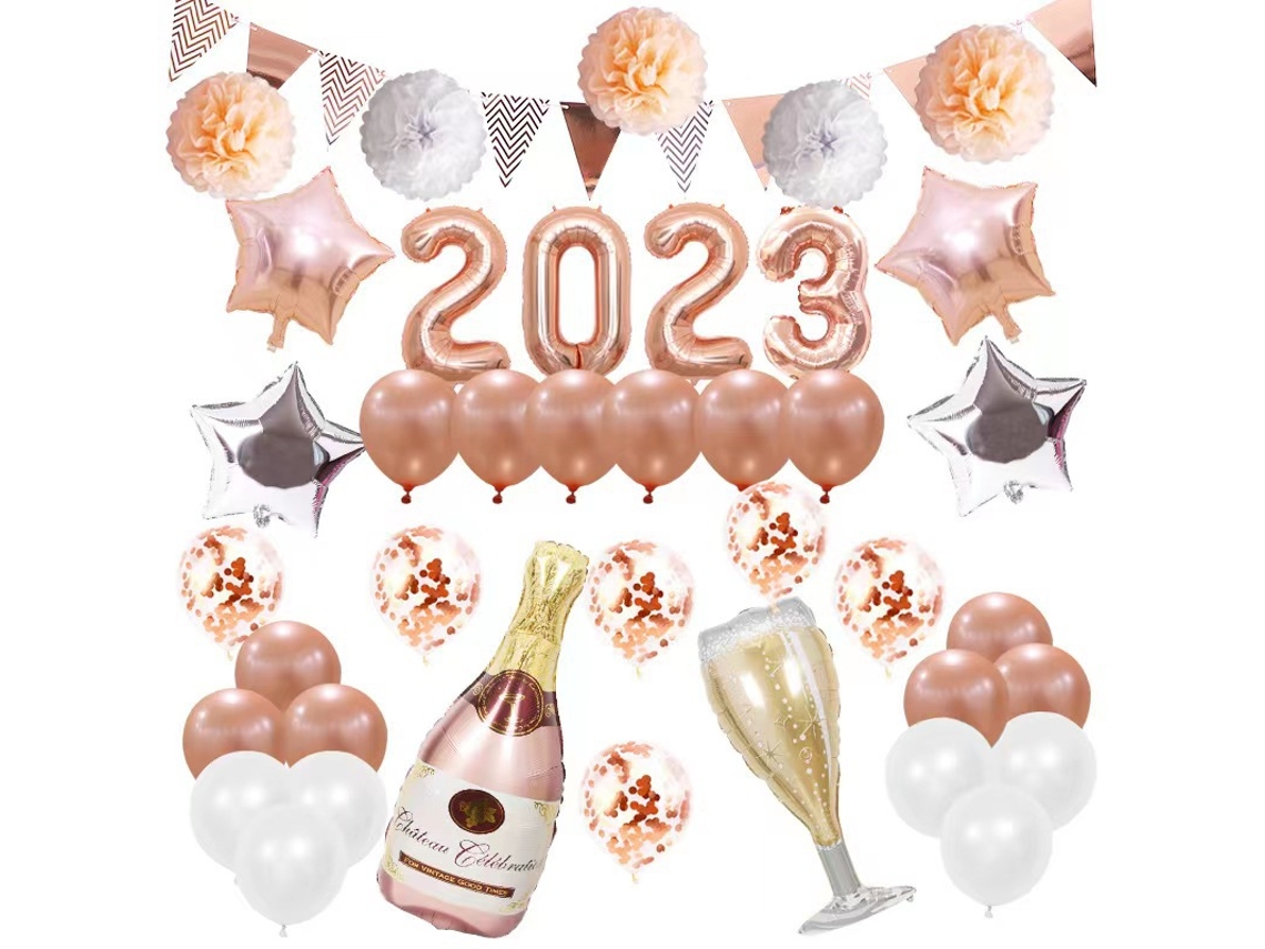 Fiesta de Año Nuevo 2023 - Decoraciones Feliz Año Nuevo 2023 Globos, Artículos para Fiesta EIOORORRIY