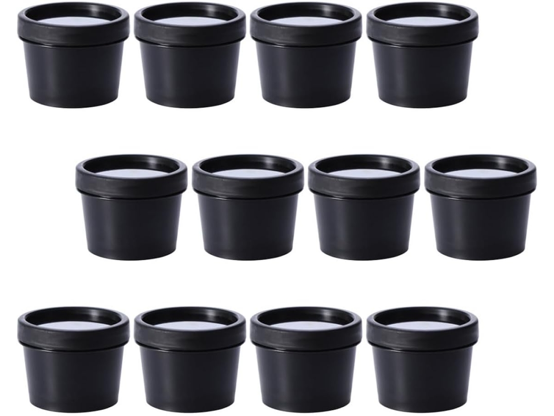 Lot De 12 Pots Crème En Plástico 100g Avec Couvercle Impermeable Pour Cosmétiques Visage, Rangement