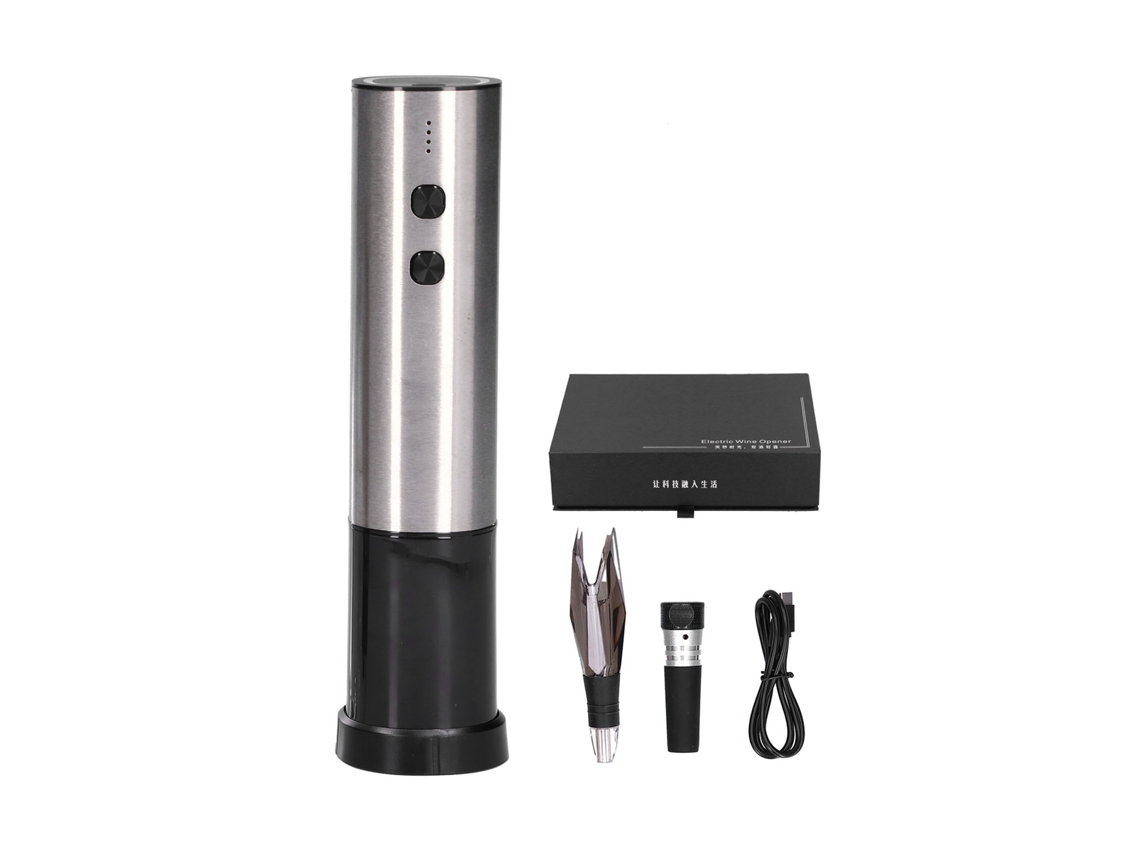 Abrebotellas Eléctrico Automático Recargable Por Usb Con Decantador Y Tapón De Vacío.