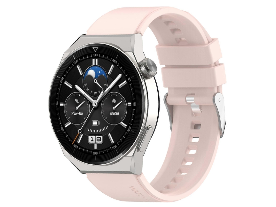 Correa de silicona con hebilla plateada para Huawei Watch GT2 de 42 mm / Watch 2 de 20 mm con punta sobresaliente