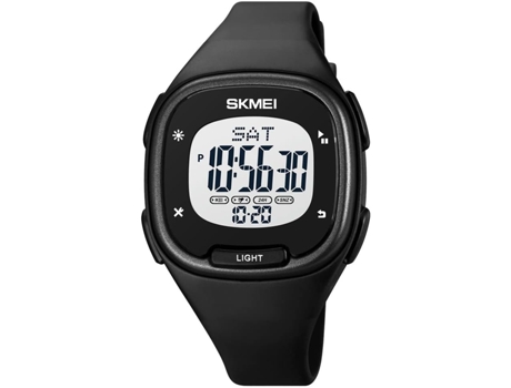 VENAXIN Reloj digital cuadrado con alarma multifuncional y correa de PU impermeable-Negro VEANXIN