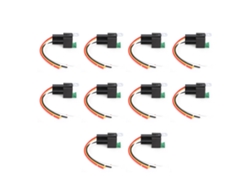 10 Relés Impermeables Spst De 4 Pines Y 12 V Cc, 30 A, Con Husillo Y Base De Cableado.