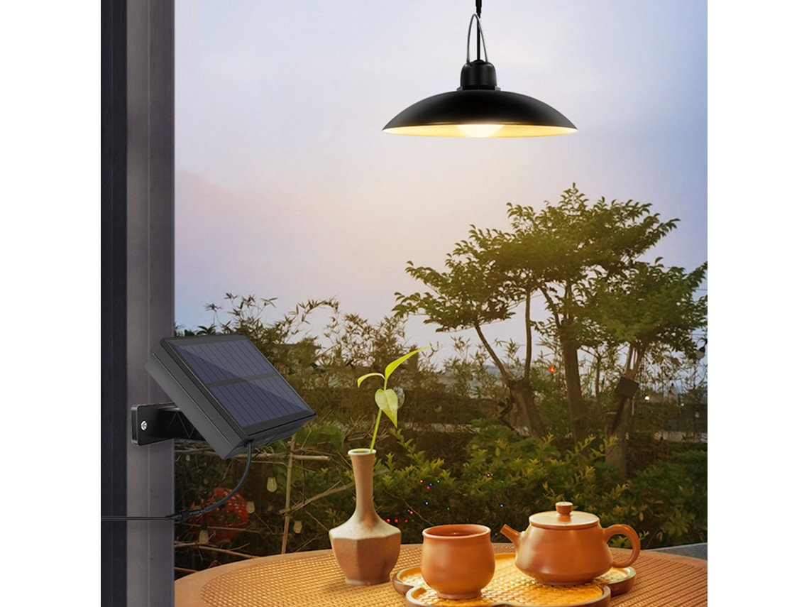 Lámpara colgante solar BJ IP65 para jardín, patio o pasillo, 2 modos de iluminación, luz cálida, resistente al agua.