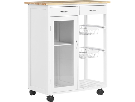 Carrito de cocina blanco/madera clara BELIANI Boves