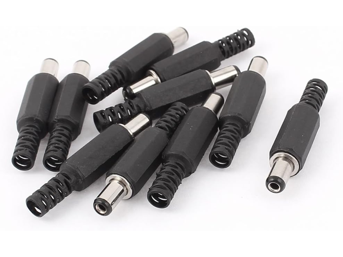 10 Accesorios: Conector Dc Macho De 5,5 Mm X 2,1 Adaptador Enchufe Cable Alimentación, Distribuidor