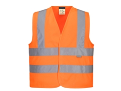 Chaleco de visibilidad Portwest Junior con correas y dos rayas / Amarillo / S
