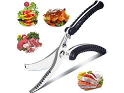 Tijeras de cocina Rebe de acero inoxidable con mango antideslizante para cortar pollo, huesos, pescado, carne y verduras.