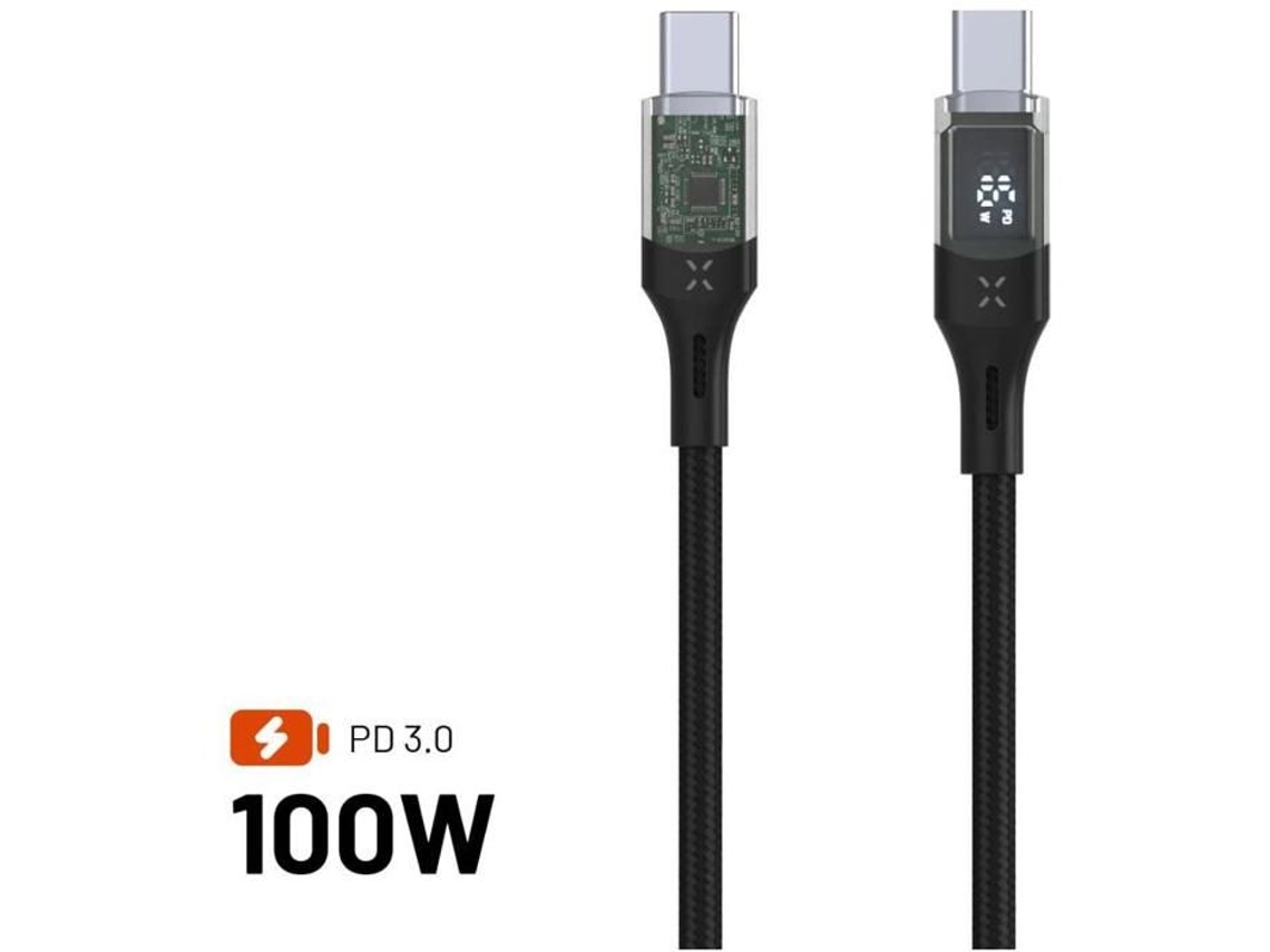 Cable Fijo Usb C/usb C Con Soporte De Exhibición Y Pd 1,2m Usb 2.0 100w Negro Fixed