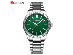Reloj De Negocios Para Hombre (plateado Y Verde) De Acero Inoxidable, Con Pantalla De 24 Horas, Reloj Casual Para Hombre.