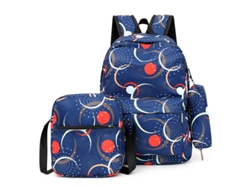 Mochila infantil colorida y de gran capacidad, juego de tres piezas para la escuela, 14