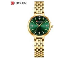 Reloj De Pulsera De Moda Para Mujer (dorado Y Negro) Con Esfera Pequeña Y Diamantes De Imitación, Estilo Casual, Cuarzo, Compacto.