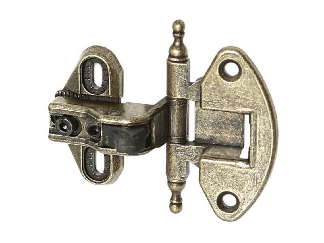 Bisagra rustica zamak con remate ø35 acabado oro viejo