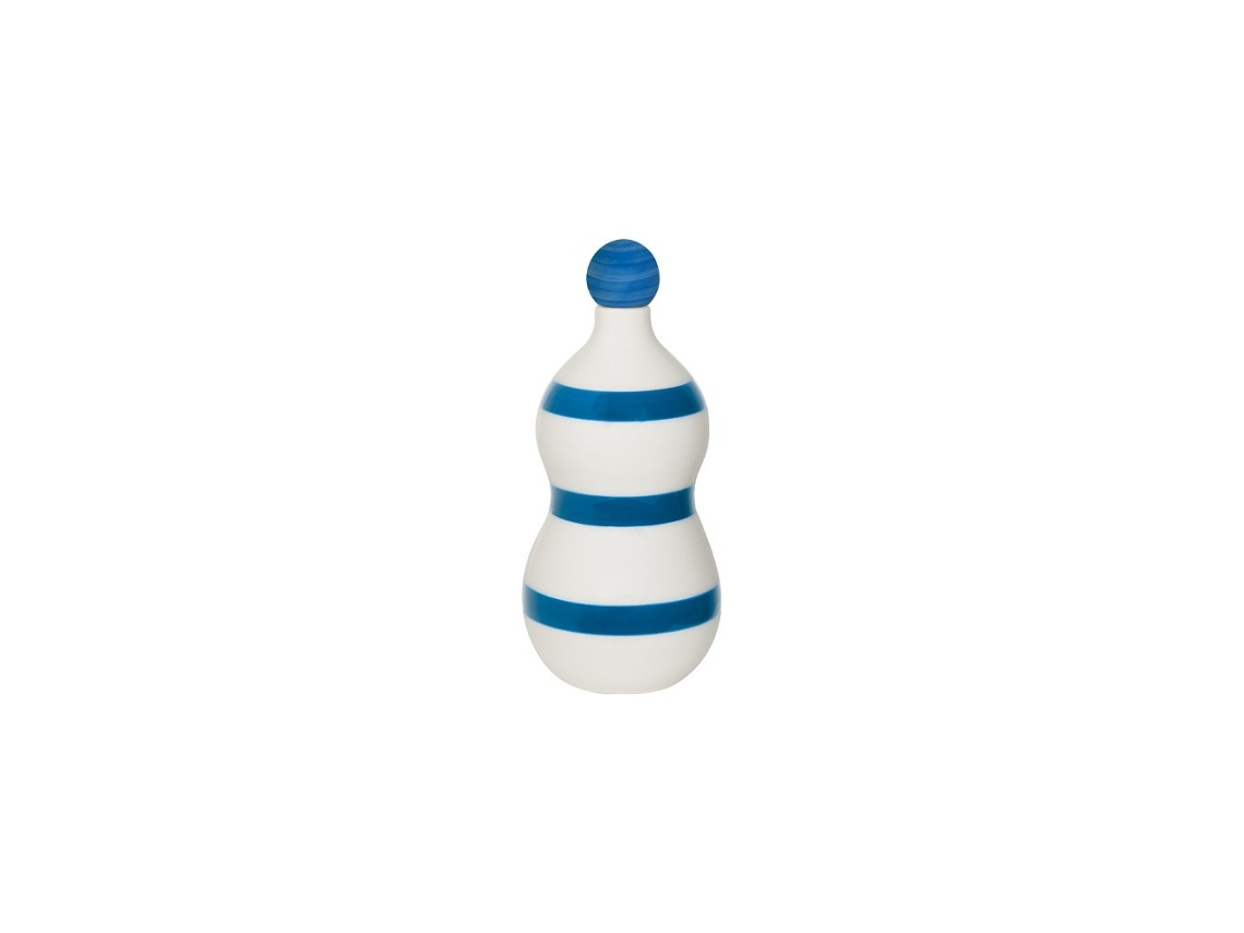 Lido - Botella De Cerámica Con Rayas Azul Zafferano